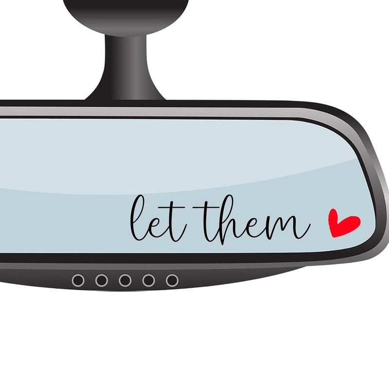 CIKTCOKO 4 x Let Them Mental Health Awareness Rear View Mirror Sticker,Affirmation Mirror Stickers,Car Rearview Mirror Decal,Car Accessories For Women,Water Bottle Laptop Bumper Tumblers Vanity Mirror Decal - Image 1